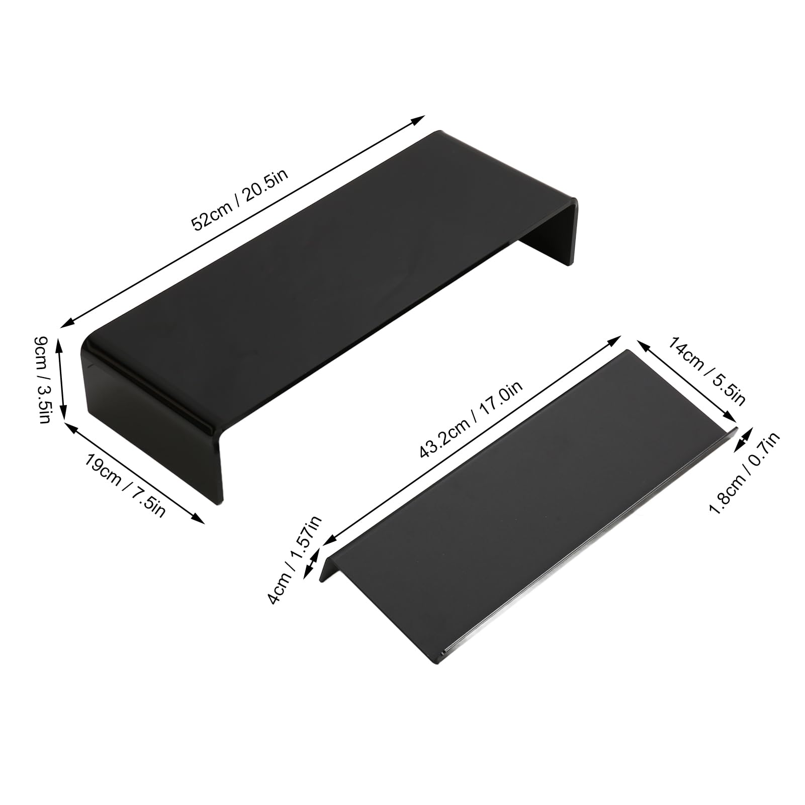 Ejoyous Akrylowy Stojak na Monitor, Przezroczysta Podstawka Pod Monitor 20,5 X 7,5 X 3, Cala ze Stojakiem na klawiaturę, Ergonomiczny Akrylowy Stojak Komputer do Biurka w Domu, Pasuje do Monitora
