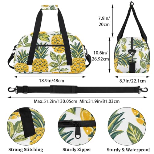 Fruits Pineapple Personalized Duffel Bag Weekend Overnight Travel Bag Sports Waterproof Gym Bag Lightweight Dance Bag3