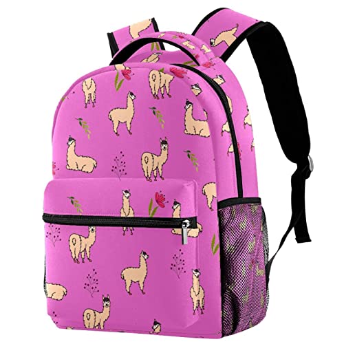 Sac à dos voyage alpaga fleuri pour les sorties de fin d'année