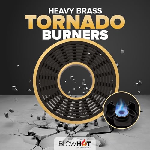 Image of BLOWHOT Premium Design 2 Burner Manual Ignition Gas Stove Slimmest ISI certified, Toughened Glass Cooktop, Stainless Steel Frame, 5 Year Warranty on Burner, Gas stove Valve and Glass (Sapphire Dual)