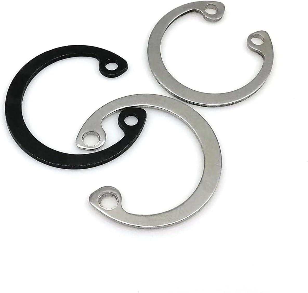 Retaining Rings, M8 to M30 304 Stainless Steel C Type Internal Circlip Retaining Clip Snap Ring for Hole(304 Stainless Steel,10pcs M24)