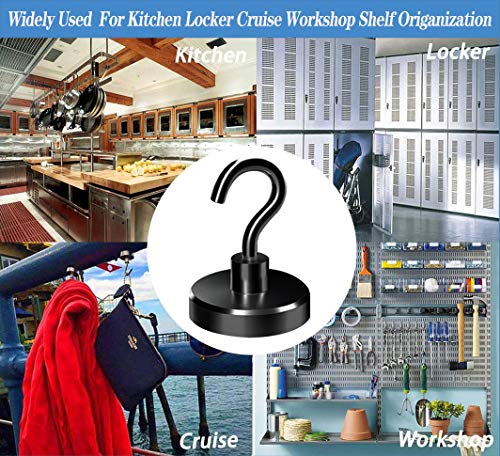 Elefama Strong Magnetic Hooks Heavy Duty 100 Lb For Cruise Cabins Refrigerator Hanging Bbq Grill Tools Neodymium Magnets With Hooks Magnetic Hangers Magnet Hooks For Fridge Locker Coat Wreaths #TOP4