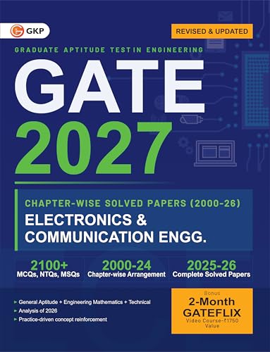 Image of GATE 2027 Electronics & Communication Engineering | 27 Years' Chapter-Wise Solved Papers (2000-2026) | Previous Year Questions with Detailed Solutions | By GKP