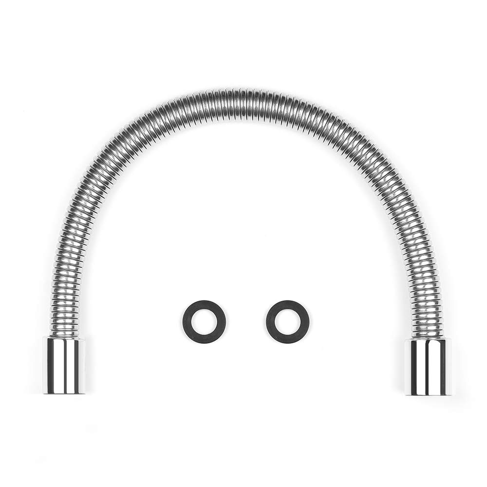 CWM Stainless Steel Hose Flexible Metal 18.5 Inch for Commercial Pre Rinse Kitchen Sink Faucets Flexible Hose Replacement (47CM 1.54ft)