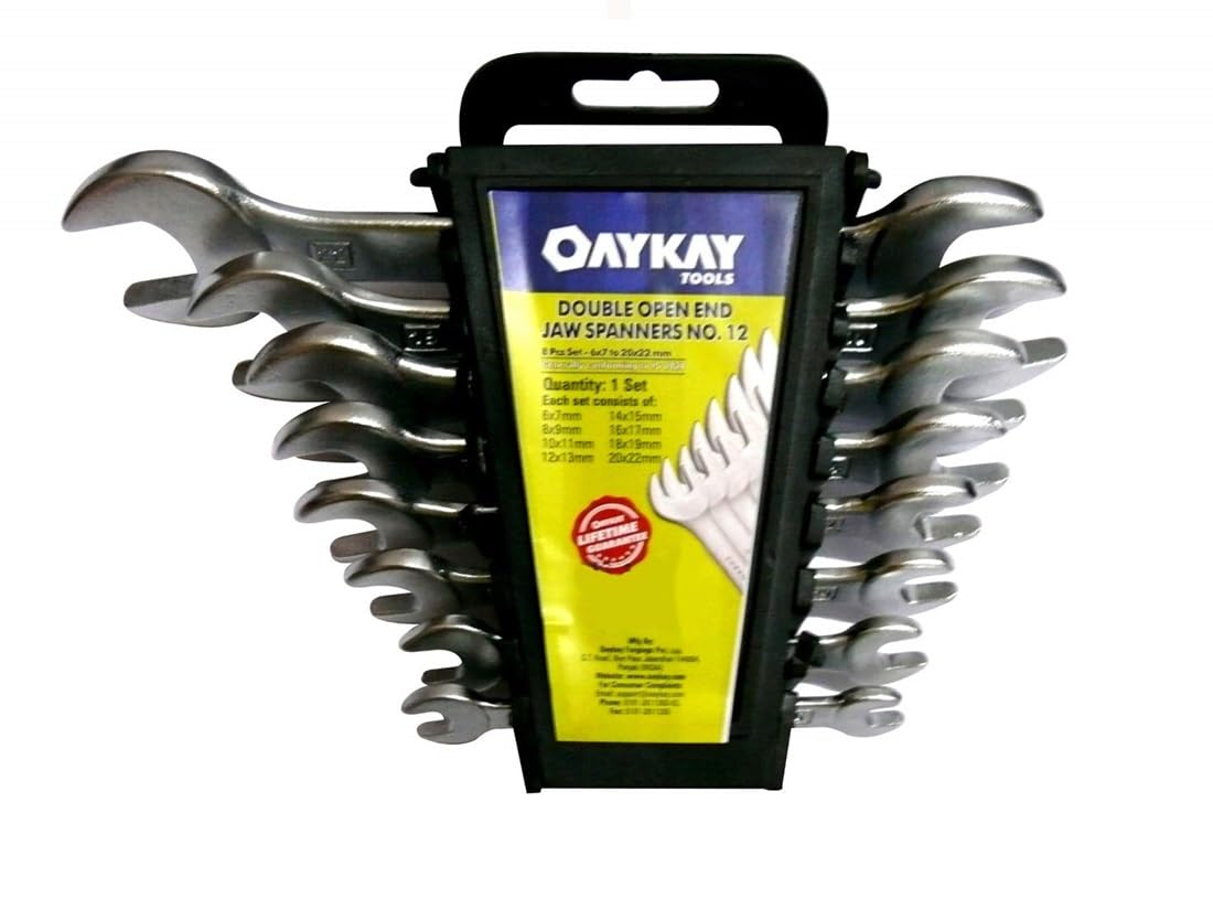 Double Open End Spanner 8 Pcs Set Matte Finish Oaykay Tools (B07HF2DQW3) Amazon Price History, Amazon Price Tracker