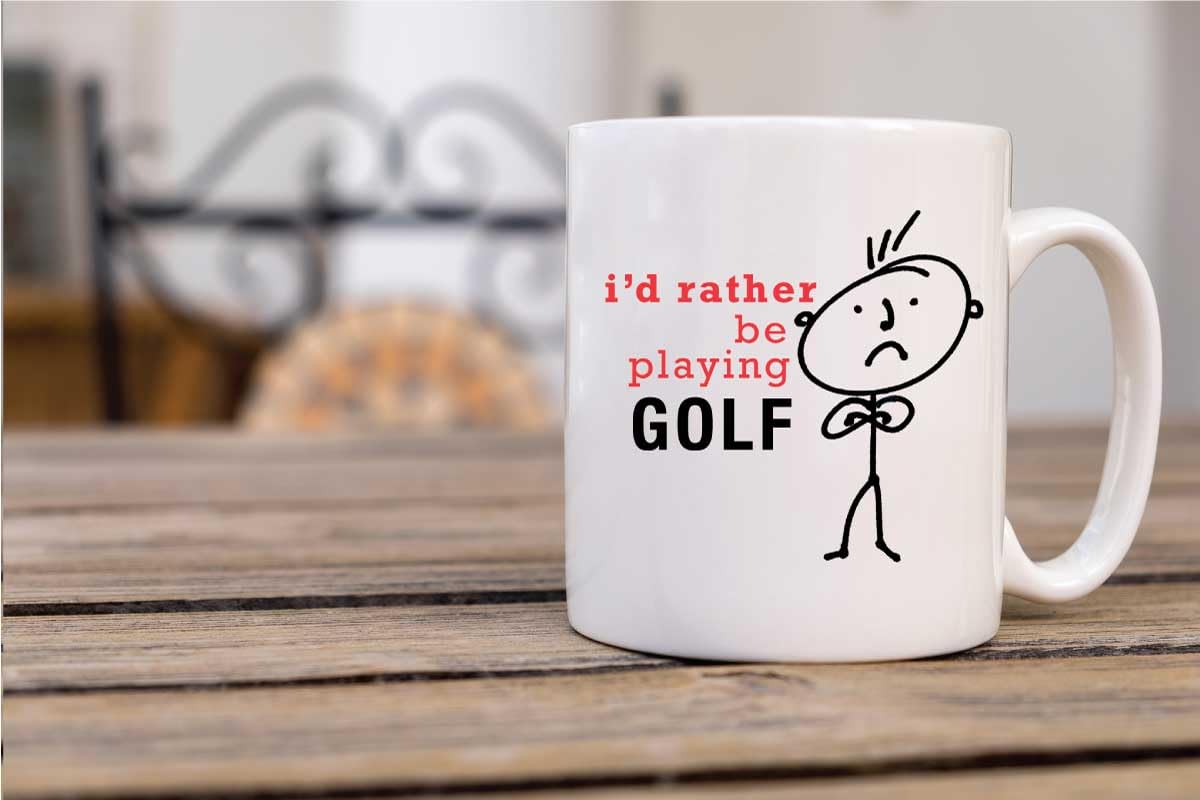 60 Second Makeover Limited Mens I'd Rather Be Playing Golf Mug Present Dad Boyfriend Man Gift Funny Golfer