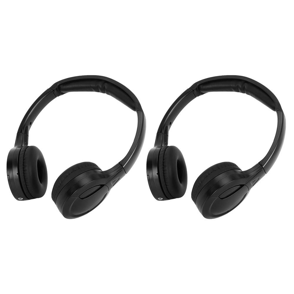 Tbest Auriculares IR inalámbricos de 2 Canales Auriculares Plegables, Auriculares inalámbricos Infrarrojos Auriculares estéreo de o IR Auriculares reemplazo para reposacabezas de automóviles DVD