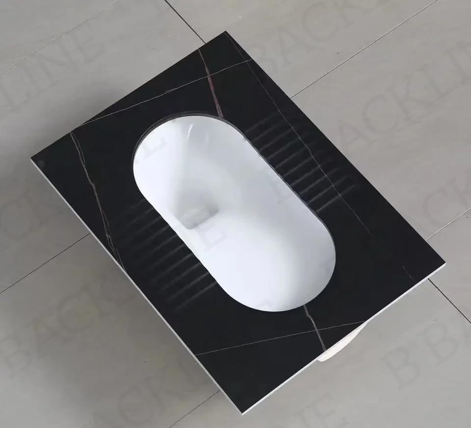 Image of B Backline Ceramic Indian Toilet 24 X 18 Inches | Orissa Pan | Squitting Pan For Bathroom (Black Matt)