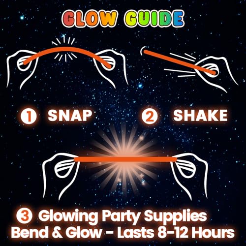 3 otters 100PCS Glow Sticks, 8 Inch Glow in the Dark Party Favors Halloween Party Supplies Light Up Sticks for Kids Adults Birthday Decorations - Image 6
