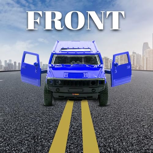 Image of Toy Cloud DieCast Model Cars Hummer Metal Car for Kids Pull Back Action Opening Doors Toy Cars for Boys 5-8 Years - Blue