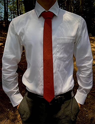 Image of Kebocis Mens Solid Color Cotton Necktie for Men