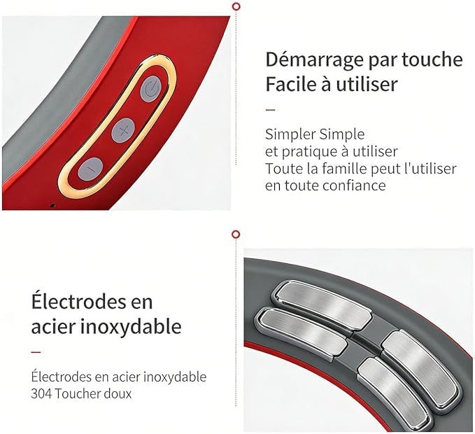 NeuroNeck Pro Solution 11 En 1 Pour La Nuque, Neuronek Pro Cervicales 6 Têtes 9 Niveaux D'intensité, Ultra-léger Chaleur Constante À 42 °C, Pour Une Utilisation À Domicile (#A)