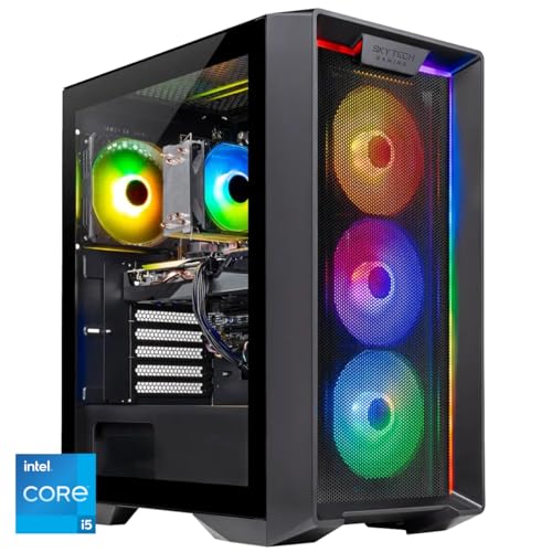 Skytech Gaming Nebula Gaming PC Desktop – Intel Core i5 13400F 2.5 GHz, NVIDIA RTX 3050, 1TB NVME SSD, 16GB DDR4 RAM 3200, 600W Gold PSU, 11AC Wi-Fi, Windows 11 Home 64-bit