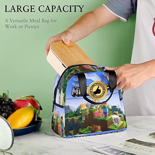 Dinibtu Anime Lunch Box, Reusable Cute Lunch Bag Insulated Kids Cooler Tote Bag Multi-Functional School Lunch Container For Teen Boys Girls #TOP6