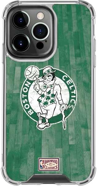 Skinit Clear Phone Case Compatible with iPhone 16 Pro Max - Officially Licensed NBA Boston Celtics Hardwood Classics Design