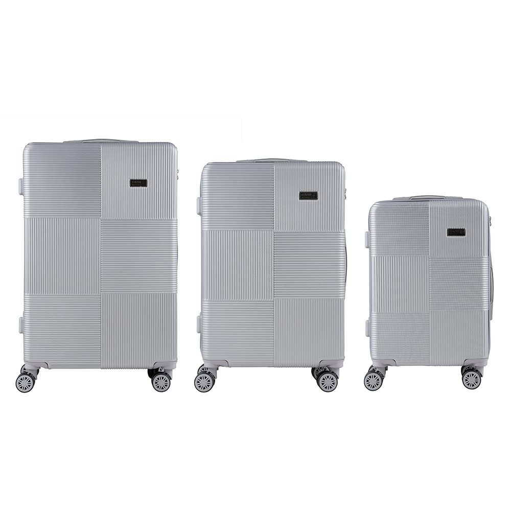 Enrico Coveri Set 3 Trolley Da Viaggio, Valigie Rigide in Tre Dimensioni Con Doppie Ruote Girevoli e Struttura in ABS Doppio Strato, Antigraffio e Antiurto