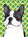 11 x 15 in. Boston Terrier St. Patricks Day Shamrock Portrait Flag Garden Size