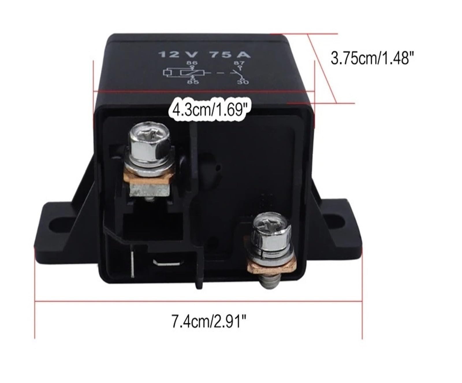 Relé de arranque for excavadora y montacargas, 75 A, 12 V, multiusos, resistente a altas temperaturas, gran capacidad, 0332002168