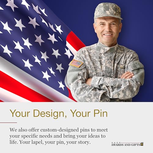 Image of SHOP AWARDS AND GIFTS United States US Veteran Lapel Pin, Retirement and Service, 1-1 /8 inch