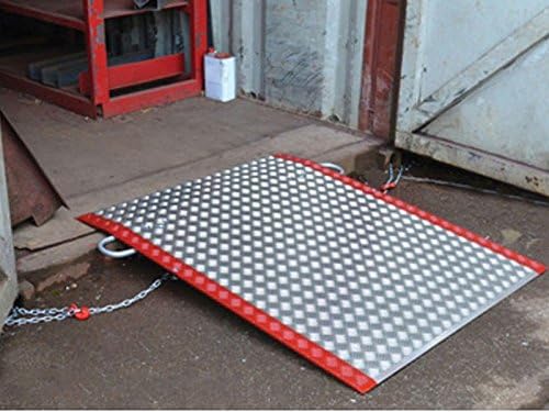 The Workplace Depot Heavy Duty Ground Level Container Access Ramps Red Manufactured from Aluminium - 1200mm(W) x1525mm(D)