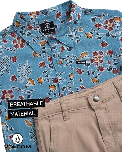 Volcom Toddler Boy Shorts Set - 2 Piece Short Sleeve Button Down Dress Shirts and Twill Shorts - Toddler Boys Summer Outfits3