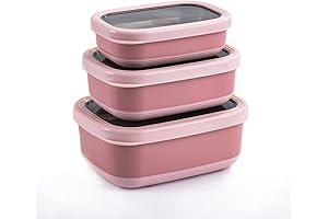 Leak Proof Dark Pink Stainless Steel Lunch Snack Containers Set