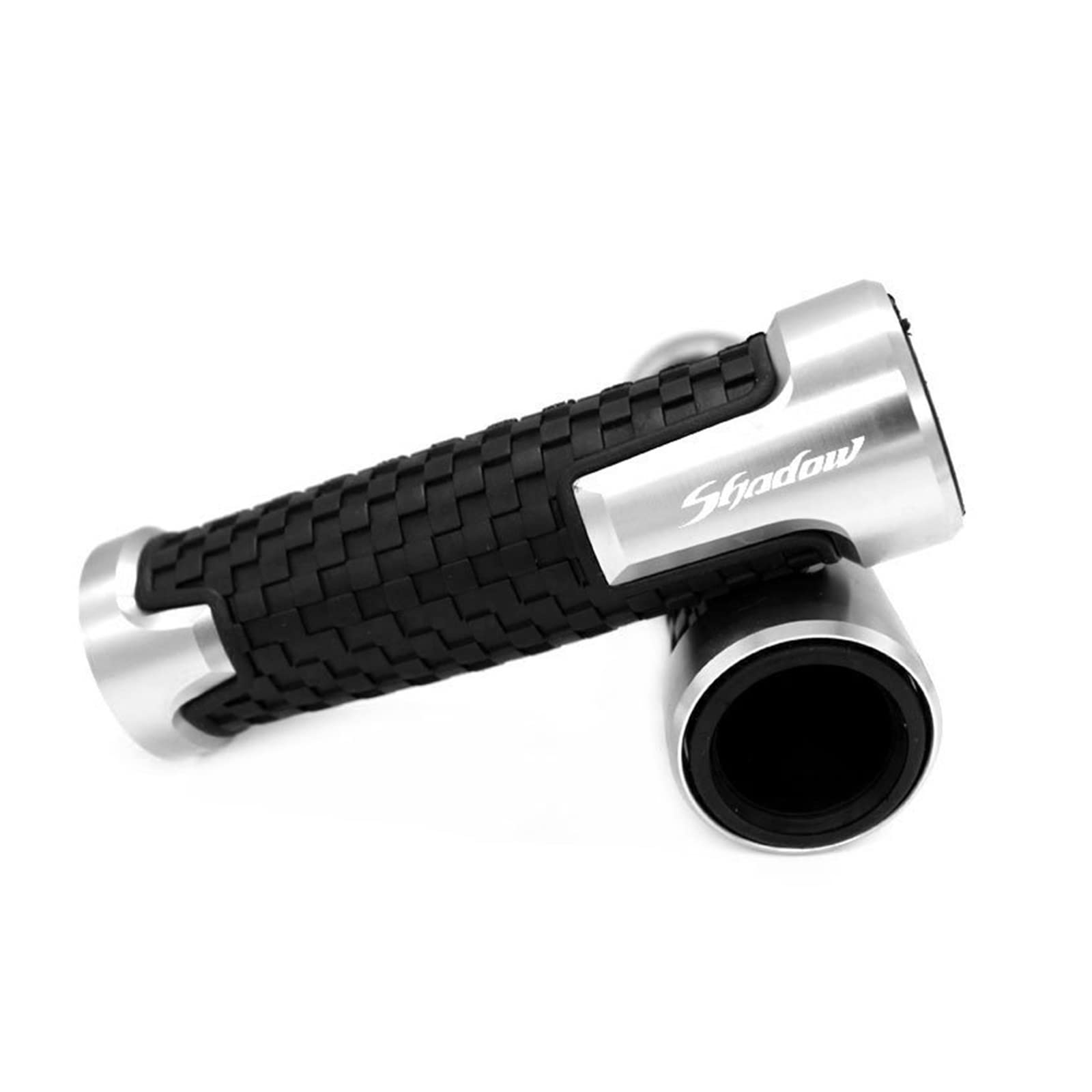 RESKIO Motorcycle Handlebar Grips for Honda Shadow VT 400 600 750 1100 VT400 VT600 13, 7/8'' 22MM CNC, Aluminum & PVC, Silver