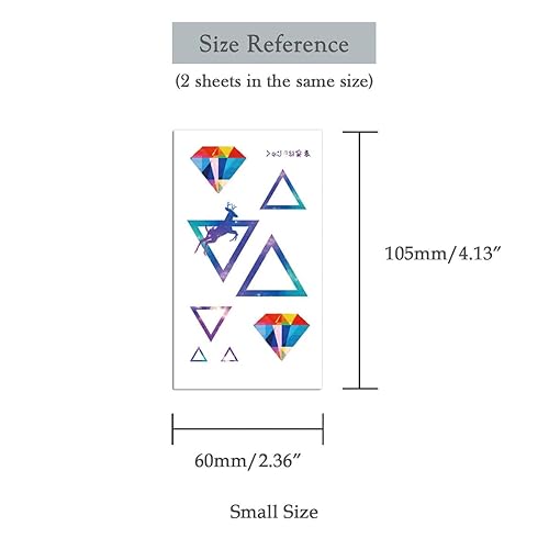 Miniatura 8 de 2 hojas impermeables pequeñas lindas falsas cuello de mano tatuajes temporales pegatinas minimalistas formas geométricas triángulo negro