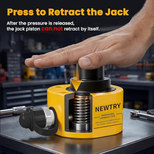 Image of NEWTRY 30 ton Low Profile Hydraulic Jack Porta Power Kit + CP-700 Manual Hydraulic Hand Pump Multi Section Jack, 2.12 inch Stroke Industrial Mini Hydraulic Cylinder