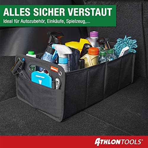 ATHLON TOOLS Składana torba do bagażnika, organizer do bagażnika, pojemnik samochodowy, wzmocniona i stabilna torba z antypoślizgowym zapięciem na rzep