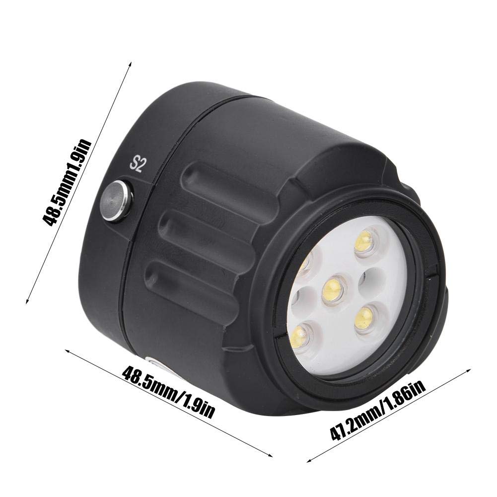 Qinlorgo 130ft (40m) Lampada Subacquea di profondit? SL-18 7500K 1000lm IPX8 Lampada Impermeabile LED di riempimento per Immersione con Batteria