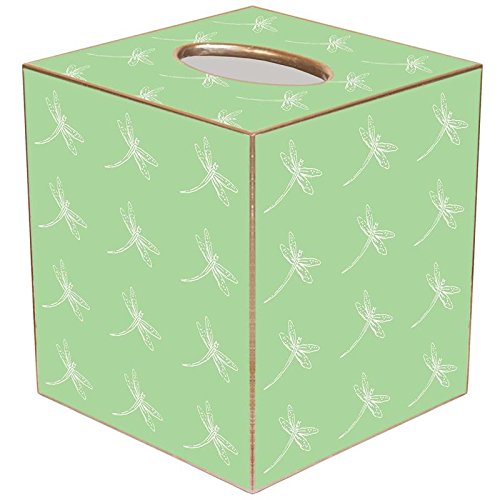 Green Dragonfly Paper Mache Tissue Box Cover