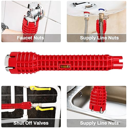 SXCCNW Basin Wrench 8-in-1 Tap Spanner, Multi-Function Plumbing Tool for Tight Spaces Toilet Seat - Image 4