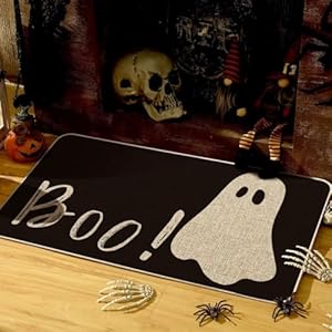   Artoid-Mode-Ghost-Boo-Decorative-Doormat-Seasonal-Fall-Halloween-Holiday-Low-Profile-Floor-Mat-Switch-Mat-for-Indoor-Outdoor-17-x-29-Inch