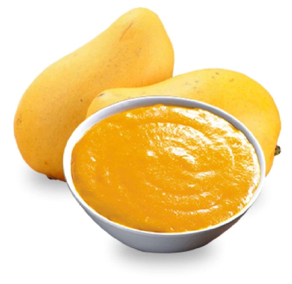 Puree Alphonso 1 kg z cukrem – Tropiczne przecierowe owoce do deserów, ciast, lodów, smoothie, drinków, sosów i nadzień – Profesjonalne opakowanie dla gastronomii, cukierni i domowych wypieków