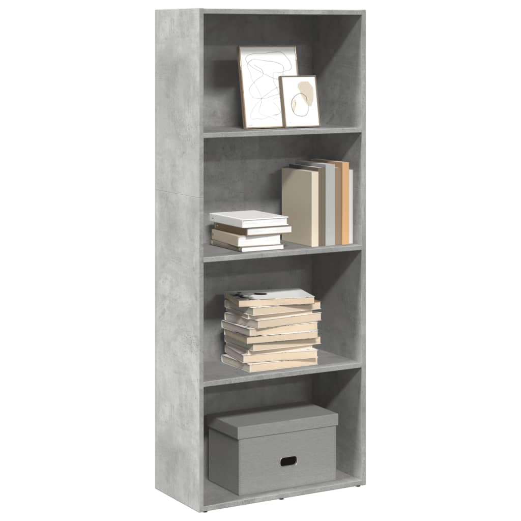 vidaXL Libreria Grigio Cemento 60x30x152 cm in Legno Multistrato, scaffale per Libri, scaffale, scaffale Contenitore, armadietto portaoggetti