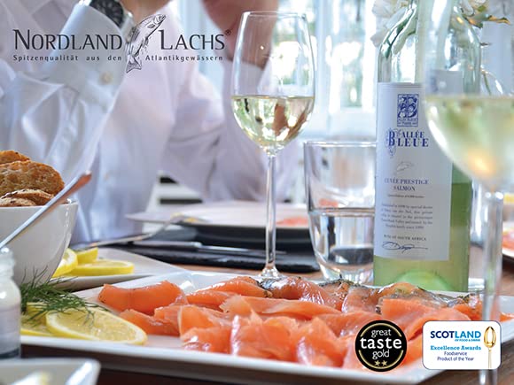 Nordland-Lachs 400g Räucherlachs | schottischer Lachs - handfiletiert, geräuchert, in feinste Scheiben geschnitten | mit Top Kühlversand