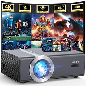 [Electric Focus/Auto Keystone] Projector with WiFi and Bluetooth, Native 1080P 4K Supported,FUDONI Outdoor Movie Projector for Home Theater UP to 300″, for iOS/Android/Laptop/TV Stick/HDMI/USB