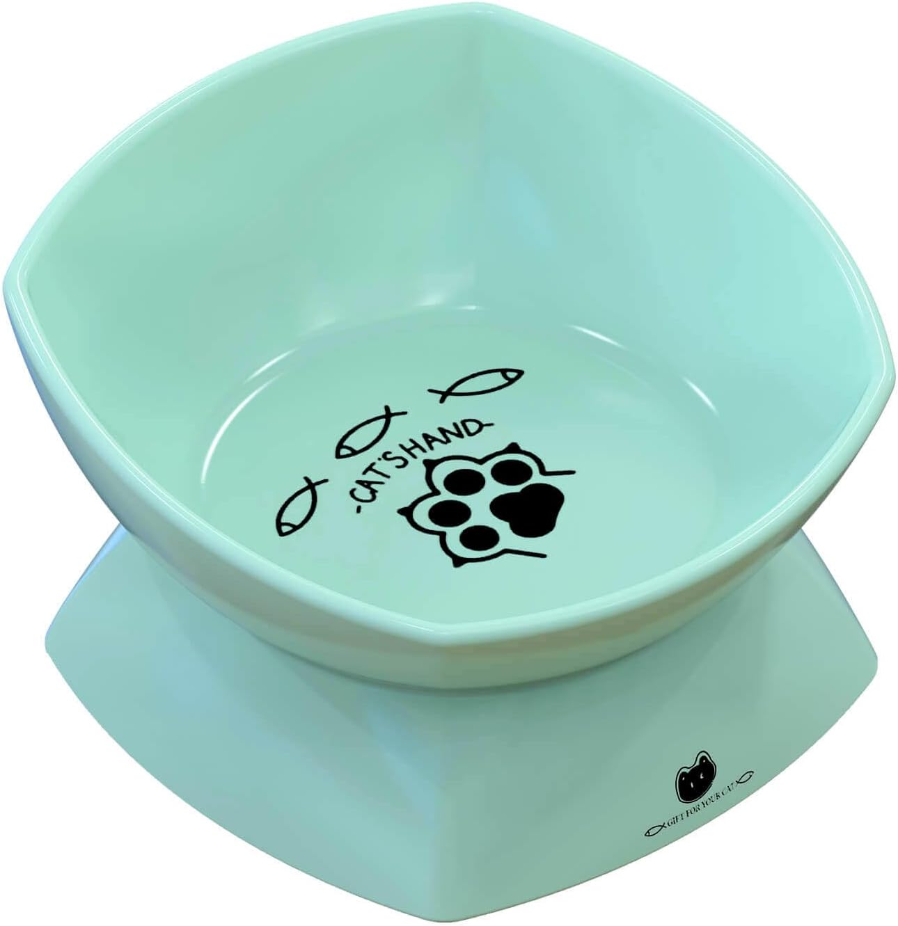 VIEWHALE Raised Cat Food Bowl, Elevated Tilted Cat Bowl, AntiVomit Cat