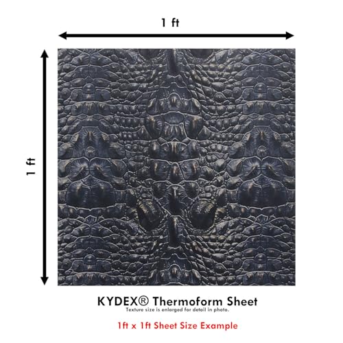 Image of KYDEX Thermoform Sheet - (P1 Texture) - (Infused Print) - (12in x 12in) - (Realistic Alligator) - (1 Sheet) - (for Holster Making & Hobby) - (USA Made)