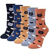 Chalier Cozy Women Winter Merino Wool Socks Ladies Thermal Vintage Wool Socks Thick Warm Soft Bre...