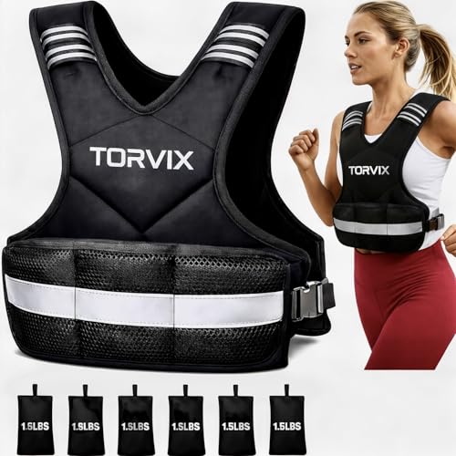 Adjustable Weighted Vest for Women and Men 6-15 lbs - Weight Vest for Walking, Weights for Workout Exercise Fitness Gym - Running Walking Training Vest with Reflective Strips & Pocket