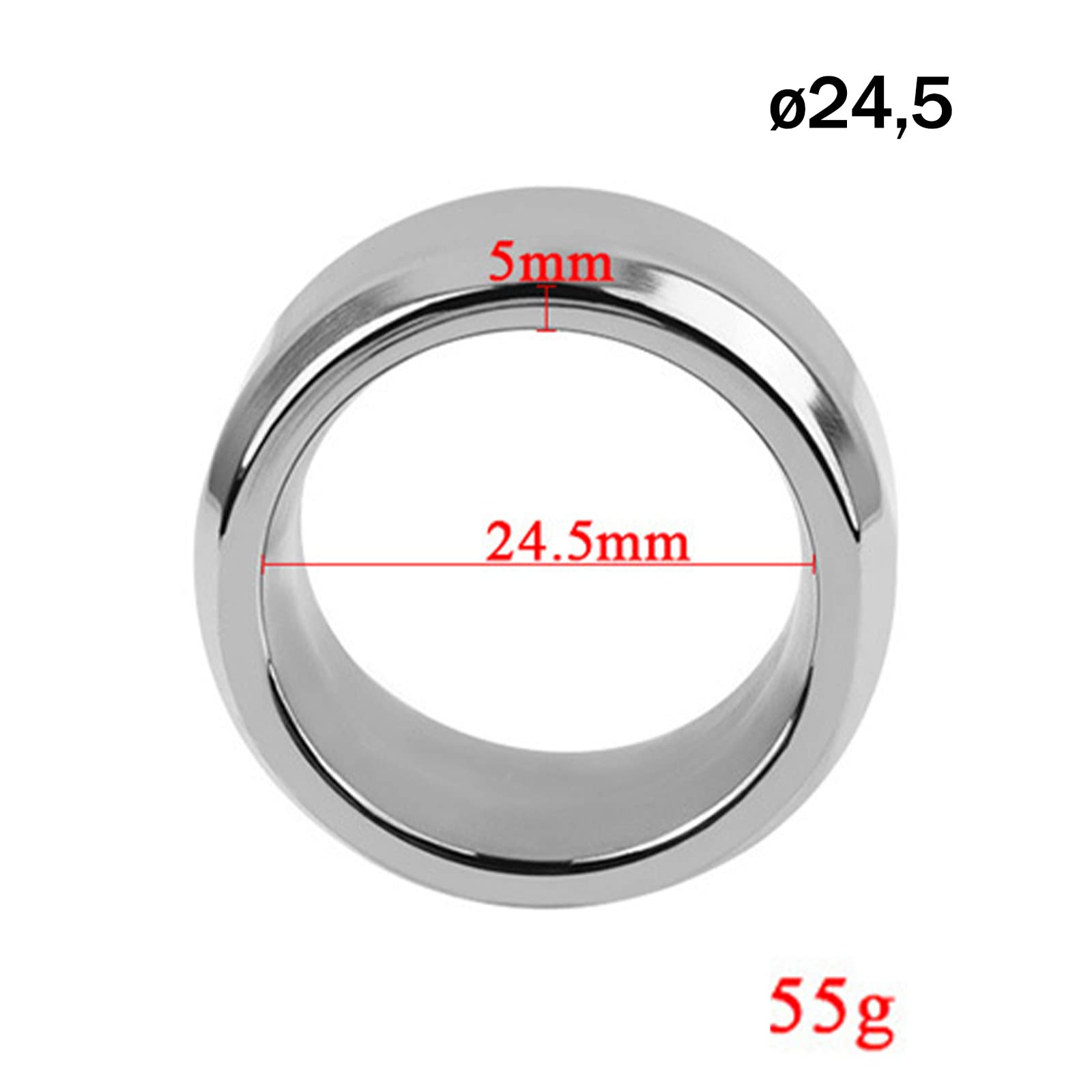 Anello per pene in acciaio inossidabile Anello per pene in metallo Anello per testicoli Anello per bondage Anello per il piacere Anello per il glande per un'erezione dura e duratura Giocattolo(Ø23mm)
