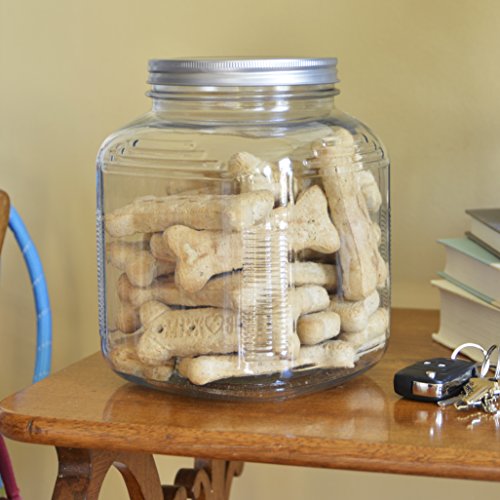 Anchor Hocking 1-Gallon Cracker Jar With Lid, Brushed Aluminum, Set Of 4 #TOP2