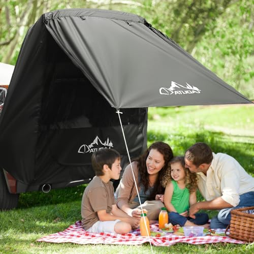 Tnamdan Heckzelt Autozelt Auto Markisen Zelt mit B3 Gaze Sonnenschutz wasserdicht für SUV-Modelle mit Hecklänge bis 1,9 m für Camping, Strand