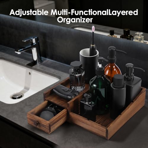 Organizer For Men,Bathroom Countertop Organizers,Perfume Organizer,Cologne Organizers,Bathroom Storage,Perfume Stand,Gifs For Men,Mens Valentines Day Gifts,Adjustable Partition(Bourbon Brown) - Image 4