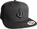 Produktbild Cap: Anker- Flexfit Snapback - Urban Streetwear - Männer Mann Frau-en - Baseball-cap - Hip-Hop Rap - Mütze - Kappe - Kapitän Seemann - Angler - Hamburg - Basecap (Schwarz)