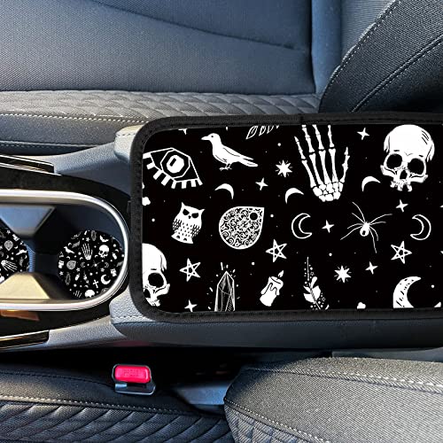 10 Pcs Moon Star Car Seat Cover Full Set For Women Men Steering Wheel Cover Front Seat Cover Belt Pad Armrest Pad Cover Car Coaster Keychain Wrist Holder For Universal Car Suv Truck(Vivid Pattern) #TOP5