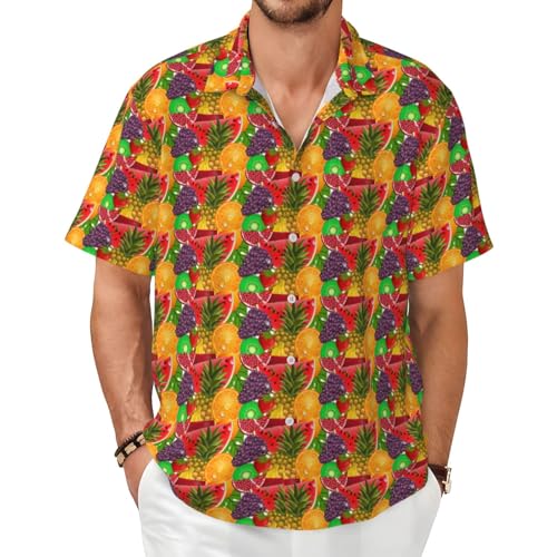 Chemise à manches courtes homme imprimé ananas doux et confortable Fresh Fruits