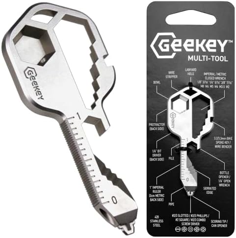 Geekey Keychain Multitool – Key Tool with 16+ Functions | Bottle ...